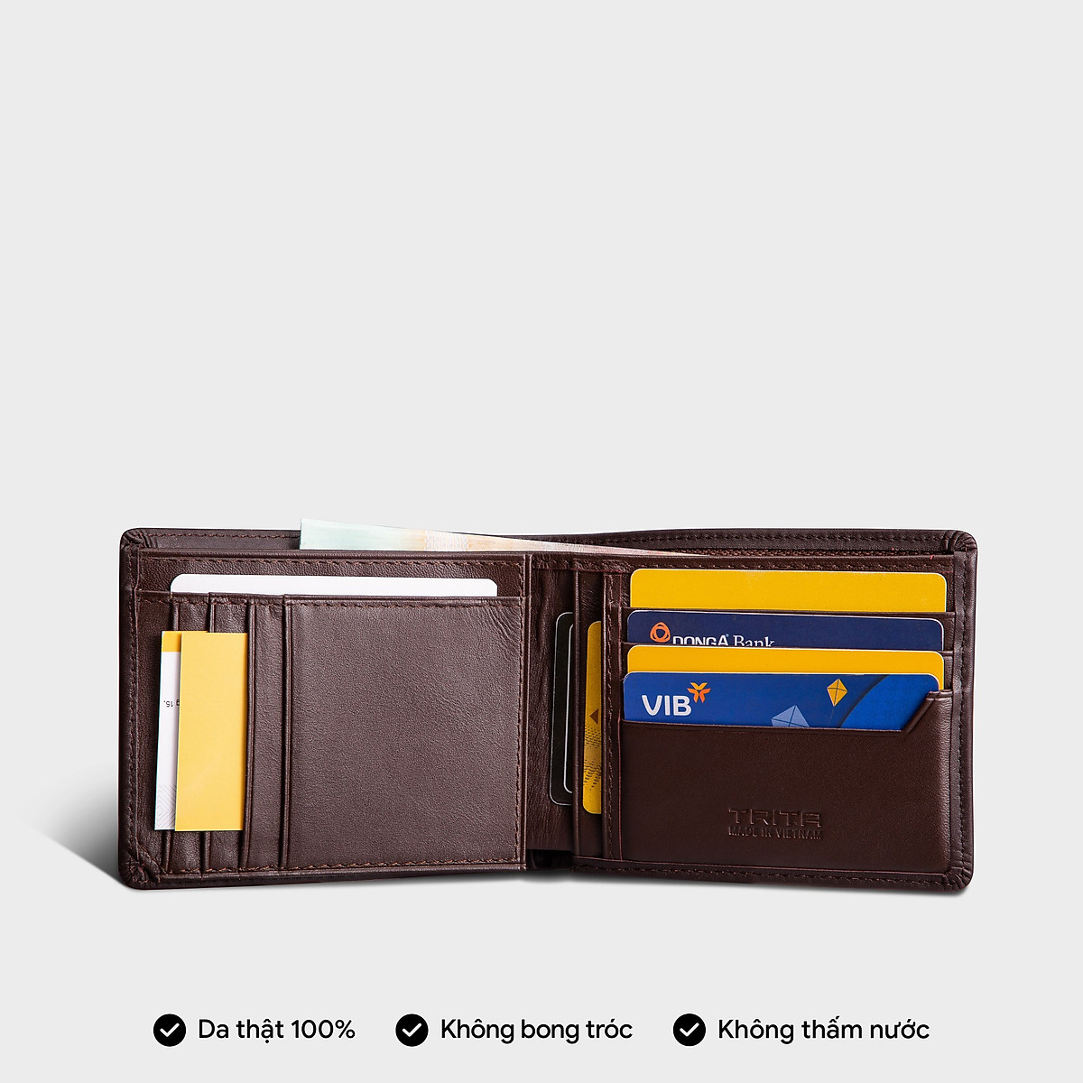Ví Nam Thời Trang Da Bò Thật TRITA RVN05 nhiều màu