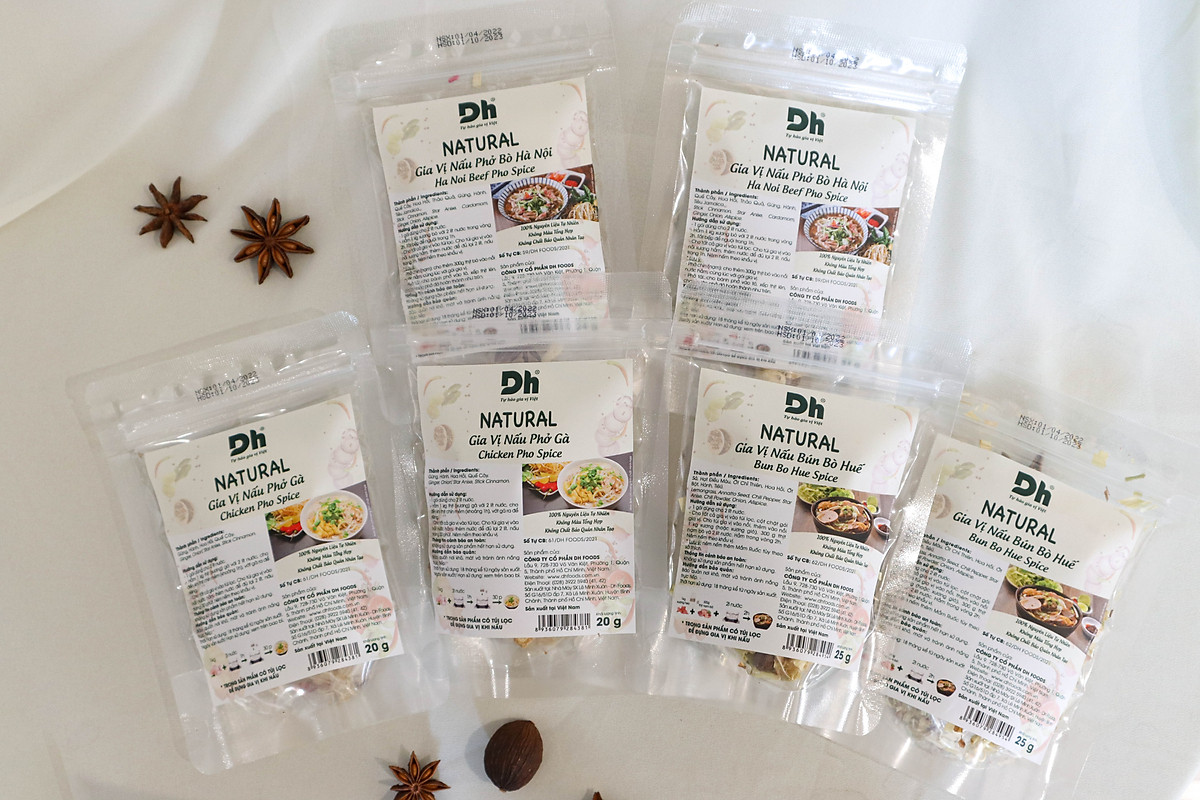 Hộp Gia Vị Nấu Phở - Bún Bò Dh Foods - Set 6 sản phẩm gia vị nấu phở và bún bò - gia vị Phở Bò Hà Nội, Phở Gà và Bún Bò Huế