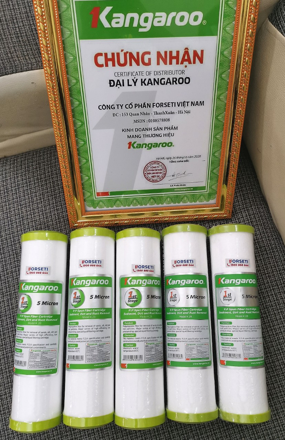 5 lõi lọc số 1 Kangaroo dùng cho các máy lọc nước - hàng chính hãng 100%