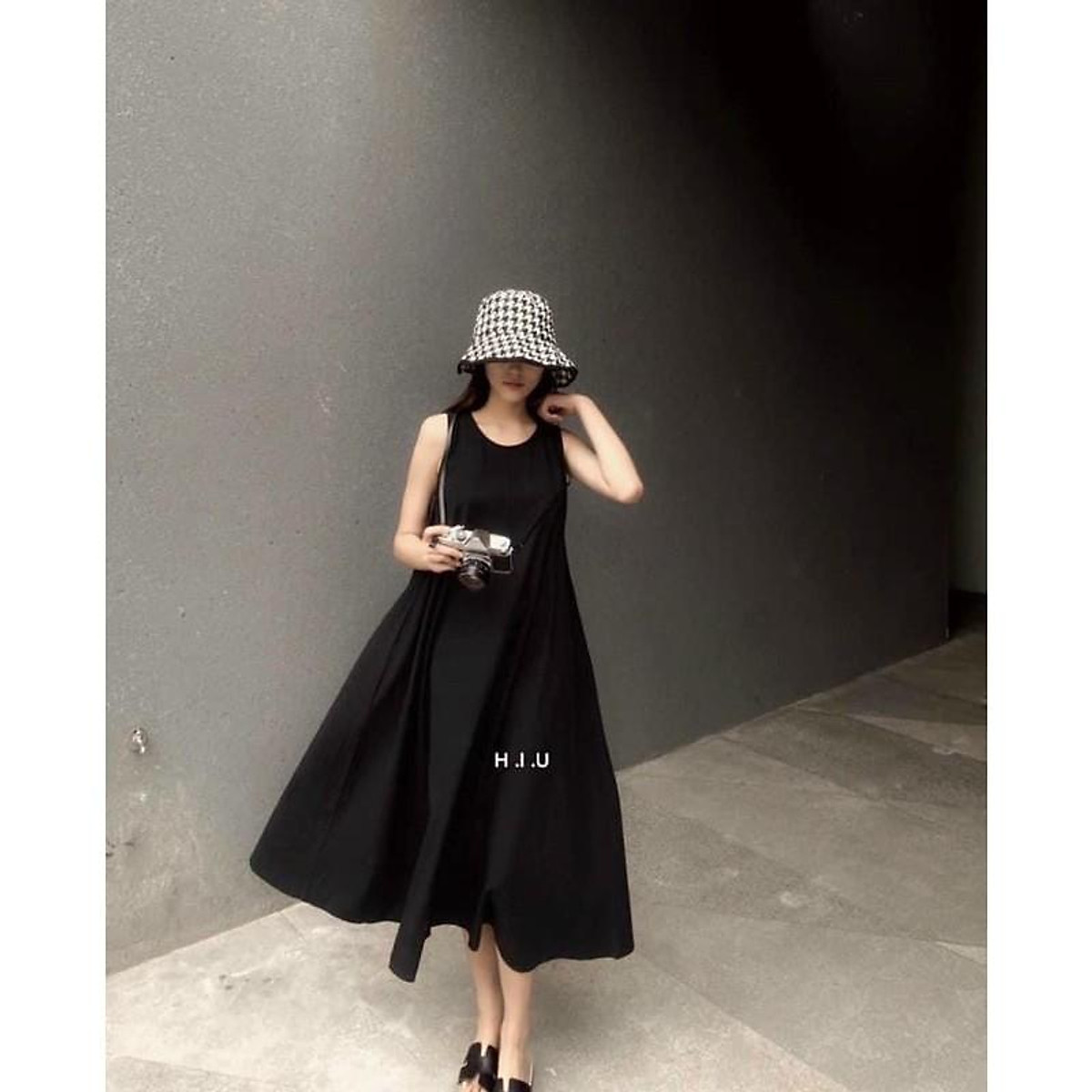 Đầm Suông - Váy Suông Đũi Xoè Sát Nách Siêu Mát