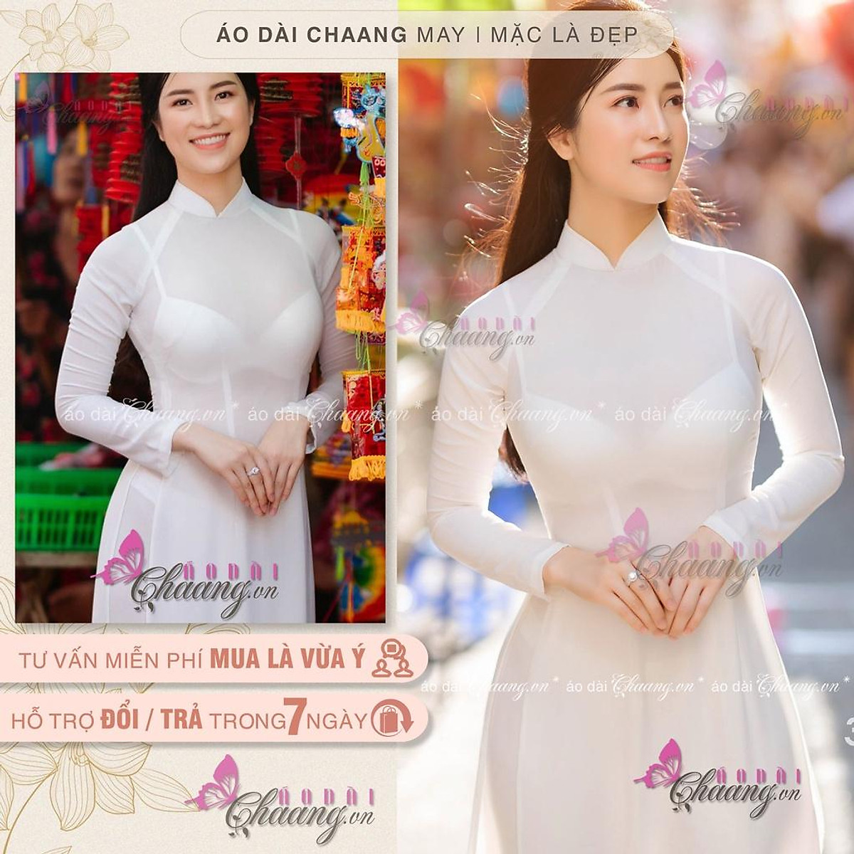 Áo Dài Trắng Mỏng Xuyên Thấu Chụp Hình Nghệ Thuật Áo Dài Sexy - Quần Lụa Trắng  Mỏng - Size Xl | Xưởng May Tuhu'S Bridal | Tiki