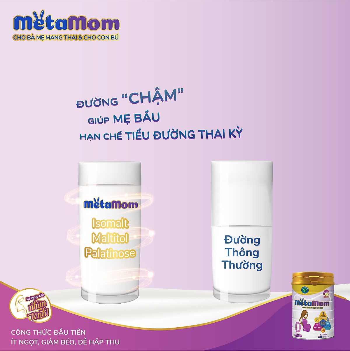 Sữa bột MetaMom 3 hương vị dành cho phụ nữ mang thai và cho con bú (900gr)