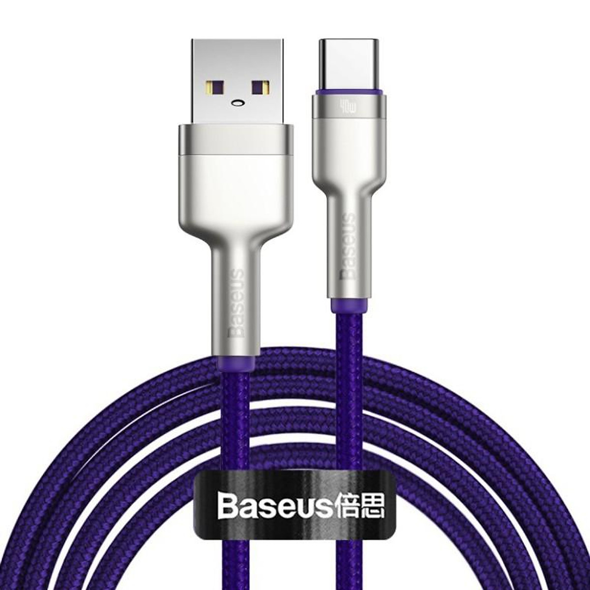Cáp sạc nhanh, siêu bền Baseus Cafule Metal Series Type C 40W (USB to Type C, Zinc Alloy Material, Super Quick charge)- Hàng chính hãng.