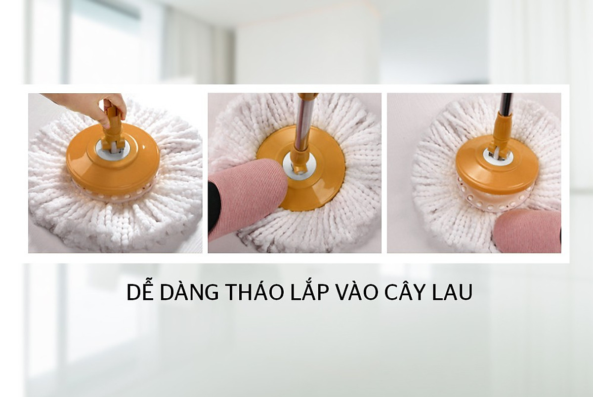 Bông Lau Nhà Microfiber Xoay 360 Độ Sunhouse KS-CO350M