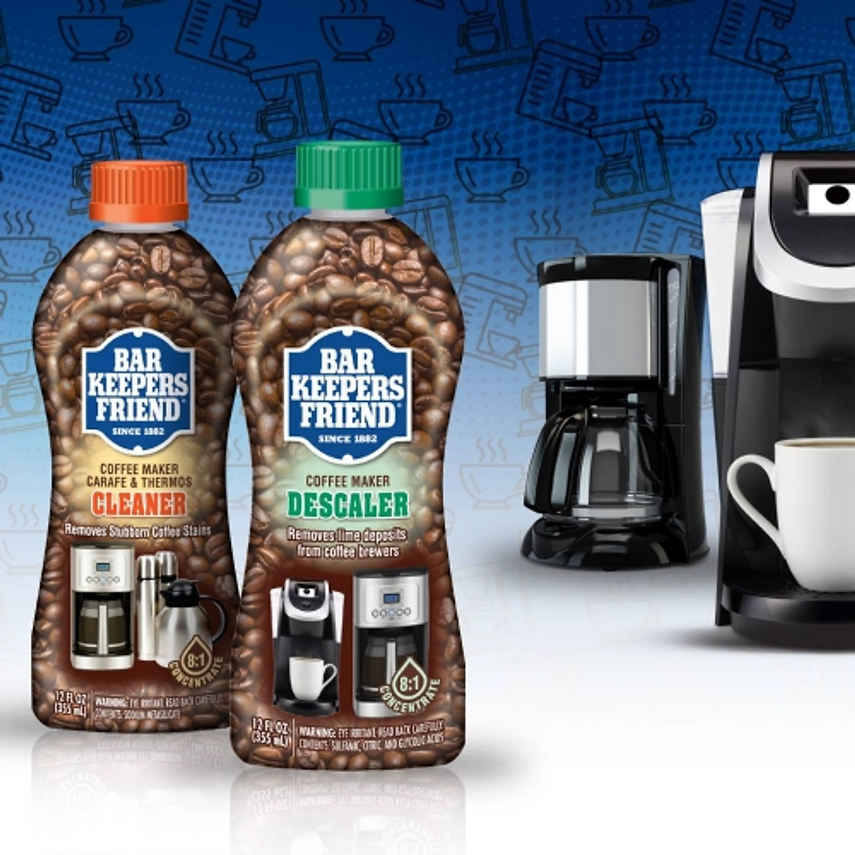 Bộ dung dịch làm sạch máy pha cà phê Bar Keepers Friend Coffee Maker