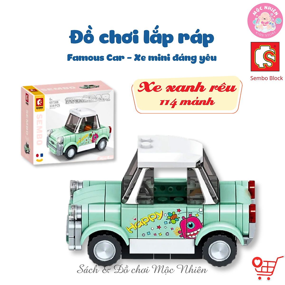 Đồ chơi lắp ráp xếp hình SEMBO BLOCK Famous Car - Xe mini đáng yêu - Dành cho bé từ 6 tuổi