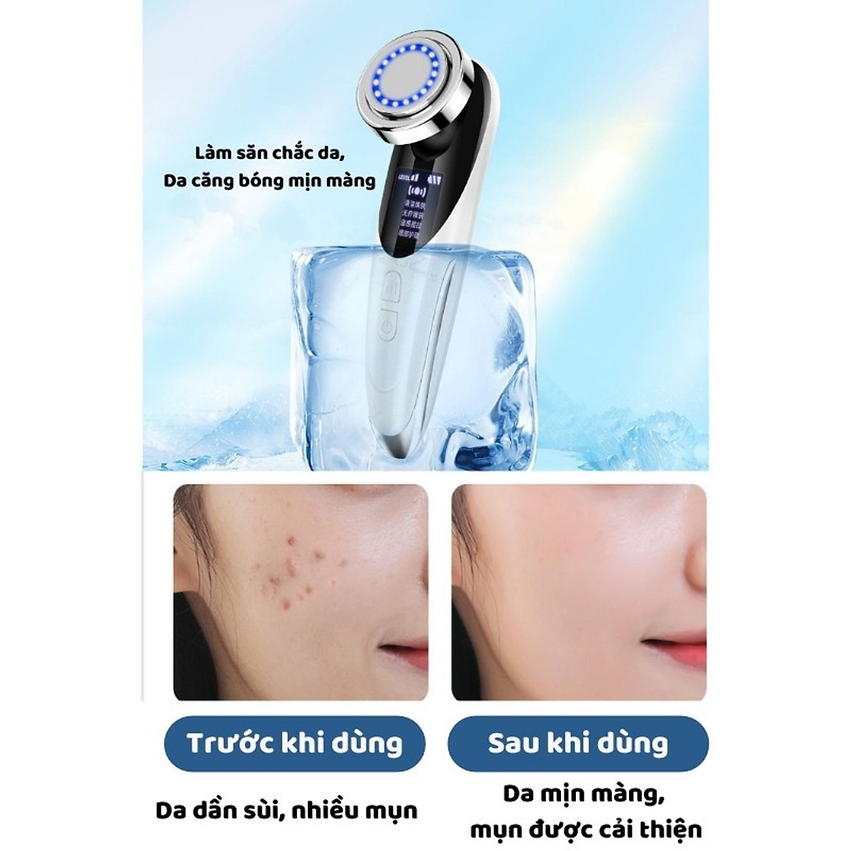 Máy Massage Mặt Cầm Tay Ion - Máy Điện Di Tinh Chất - Mát Xa Nâng ...