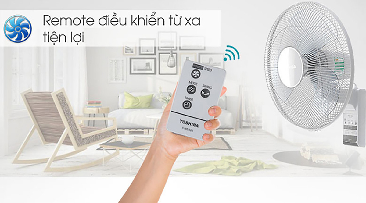 Quạt Treo Tường Toshiba F-WSA20(H)VN (55W) - Xám - Hàng chính hãng