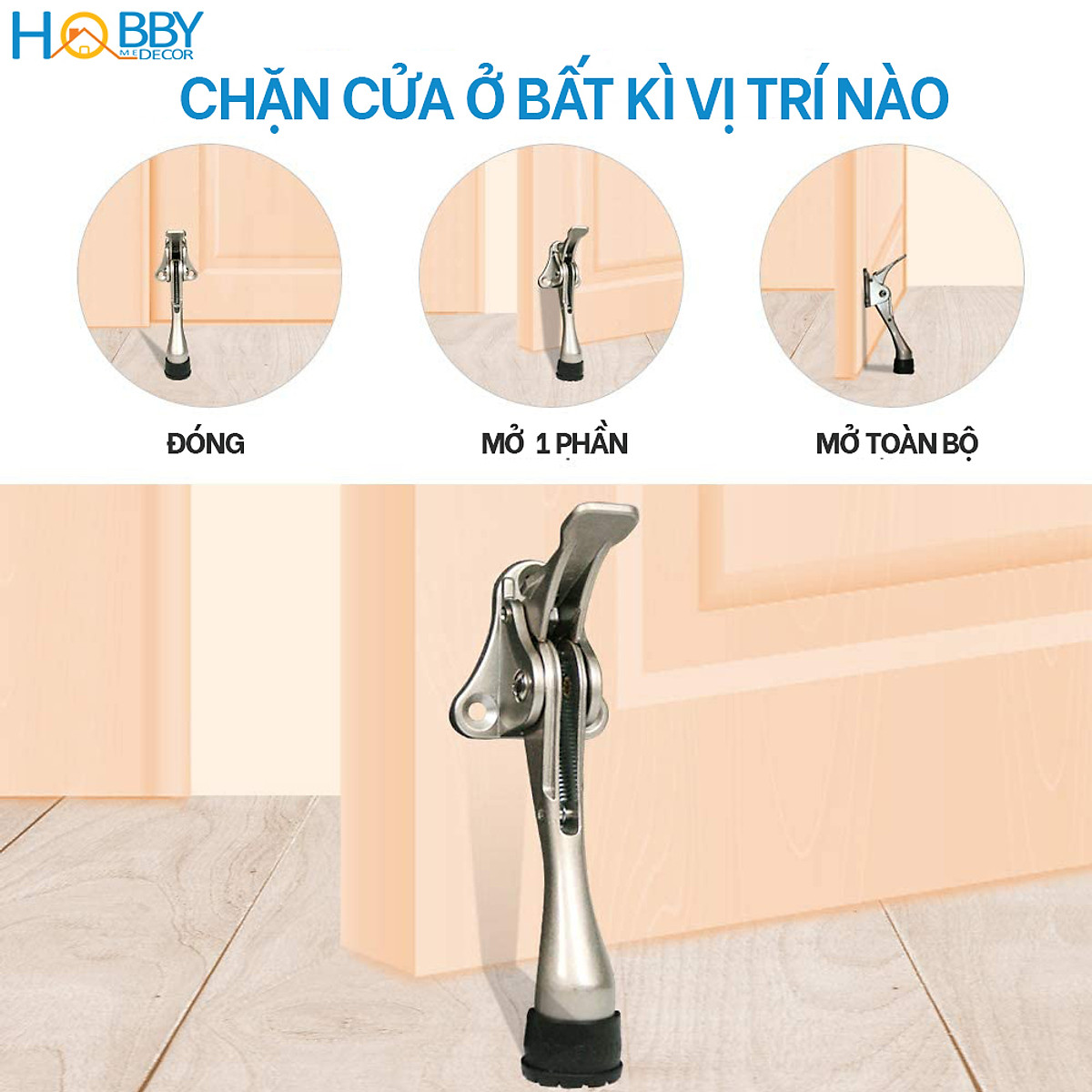 Chặn cửa chân móng ngựa có lẫy gạt chống va đập Hobby Home Decor CMG1