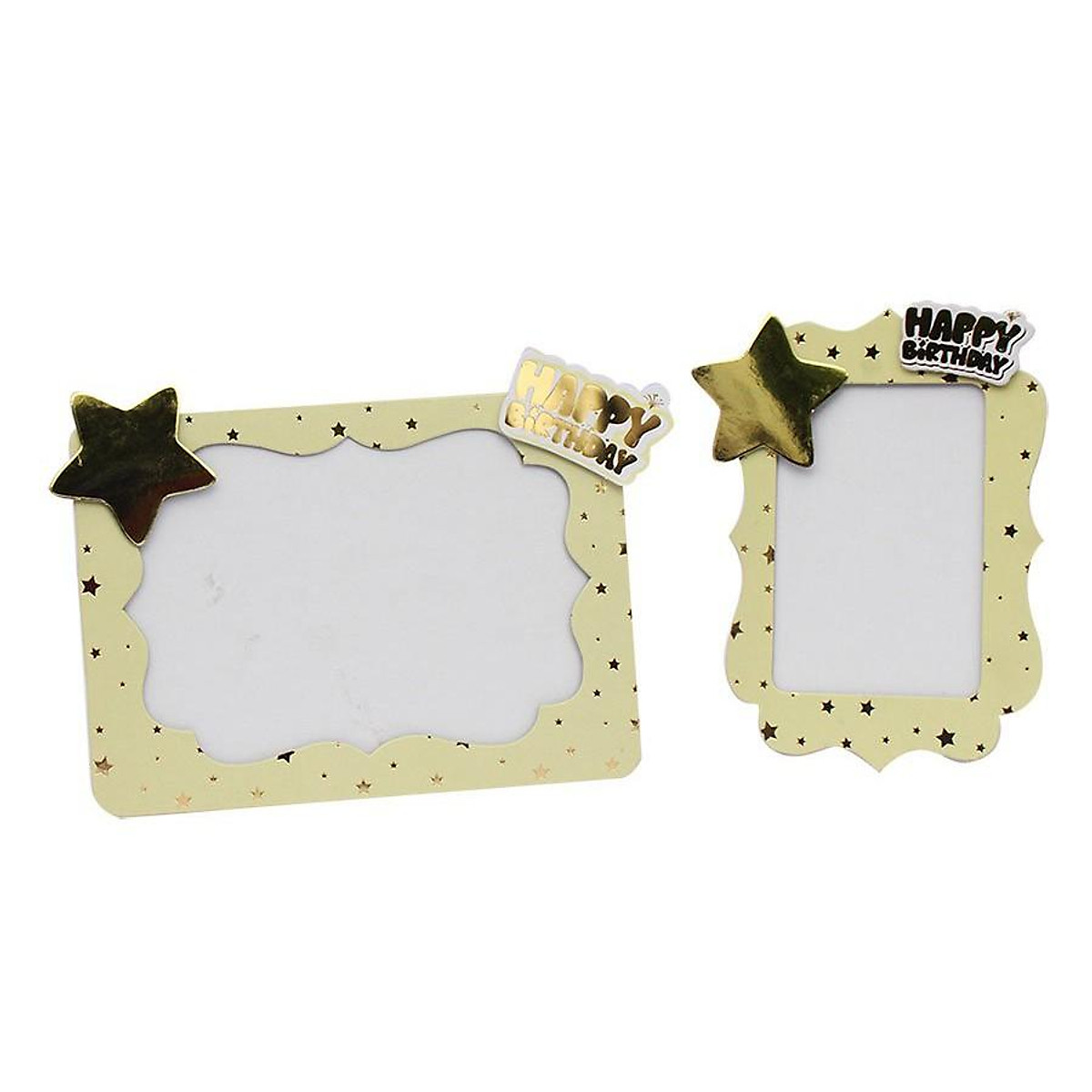 Set 2 khung hình ánh kim phụ kiện trang trí sinh nhật party sự kiện để