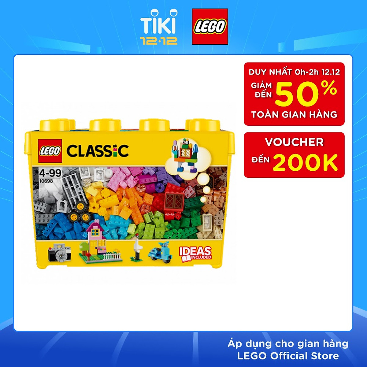 Bộ Lắp Ráp Thùng Gạch Lớn Classic Sáng Tạo LEGO CLASSIC 10698 (790 chi tiết)