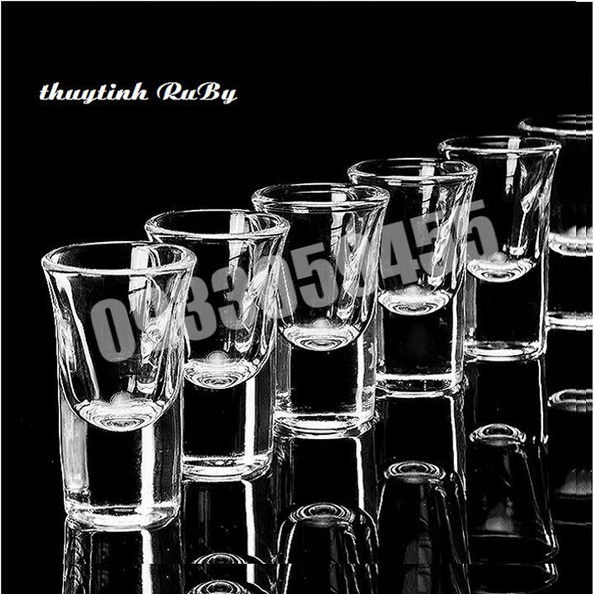 Bộ 6 Ly Rượu Shot Thủy Tinh cao cấp 34ML, Ly uống Rượu đế dày wine