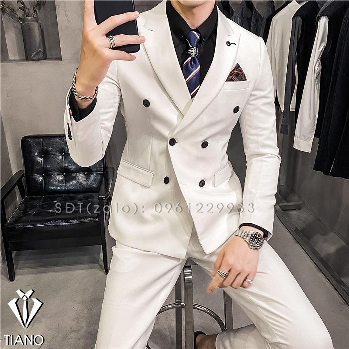 VEST NAM TRẮNG SLIM FIT HÀN QUỐC TRẺ TRUNG VẢI ĐẸP CÓ TÚI TRONG  Shopee  Việt Nam