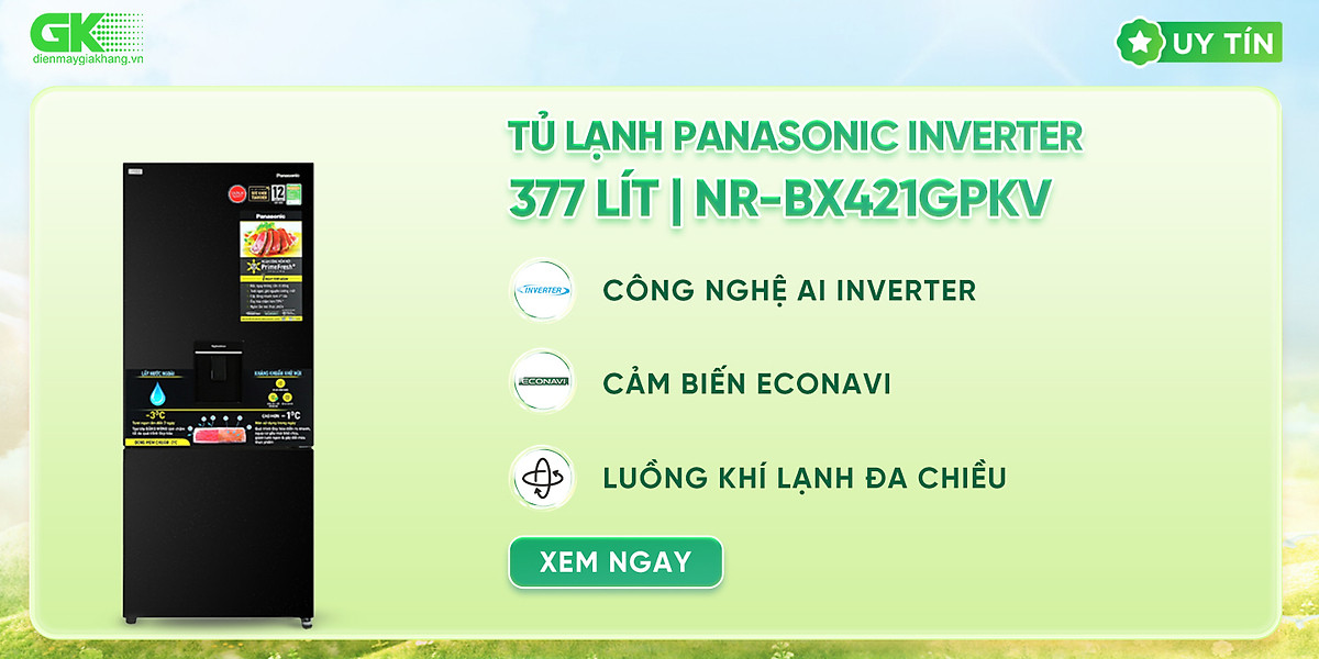 Tủ lạnh Panasonic Inverter 377 lít NR-BX421GPKV - hàng chính hãng - CHỈ GIAO HCM
