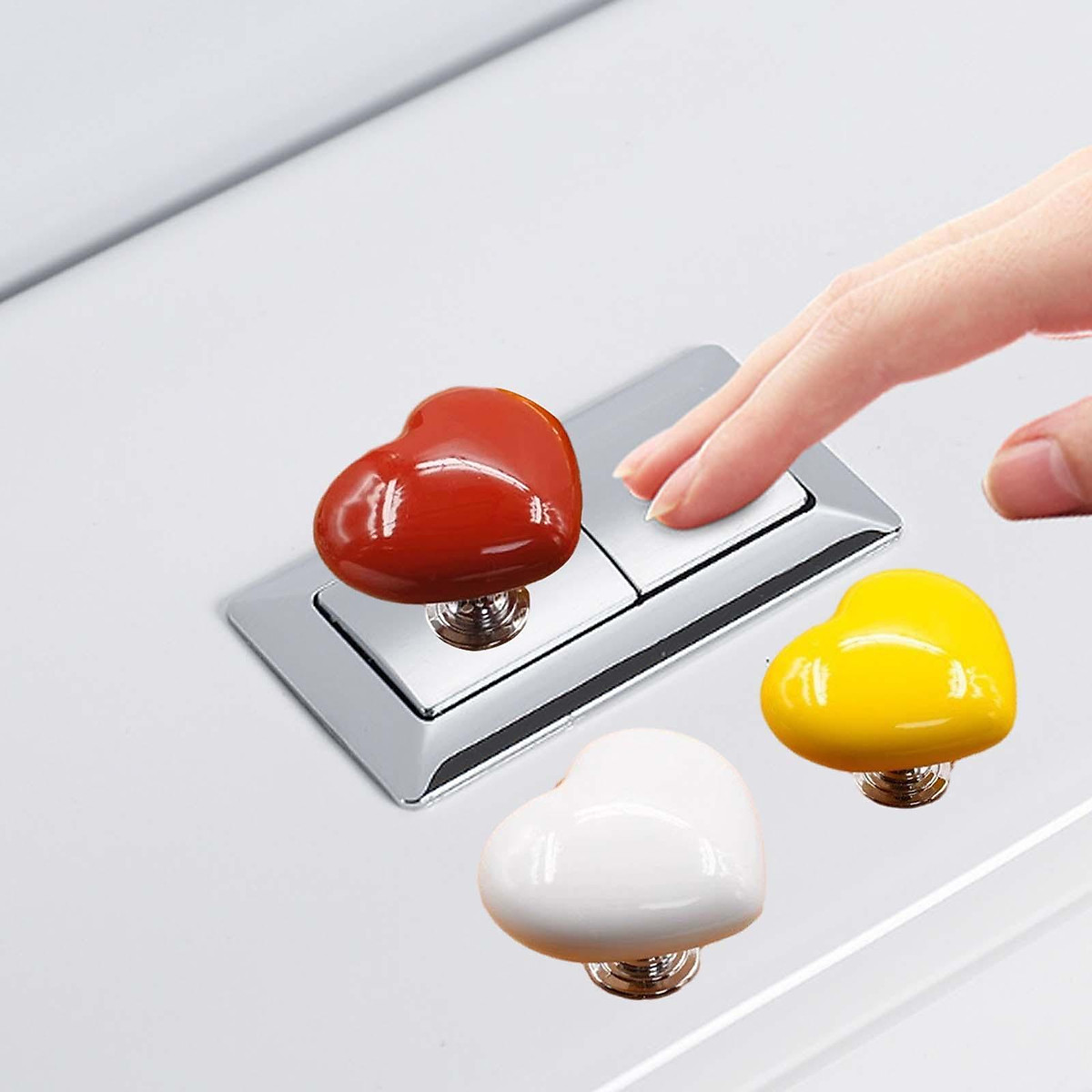 Transparent Toilet Tank Upgrades 2Pcs Heart Shaped Toilet Button Covers ...