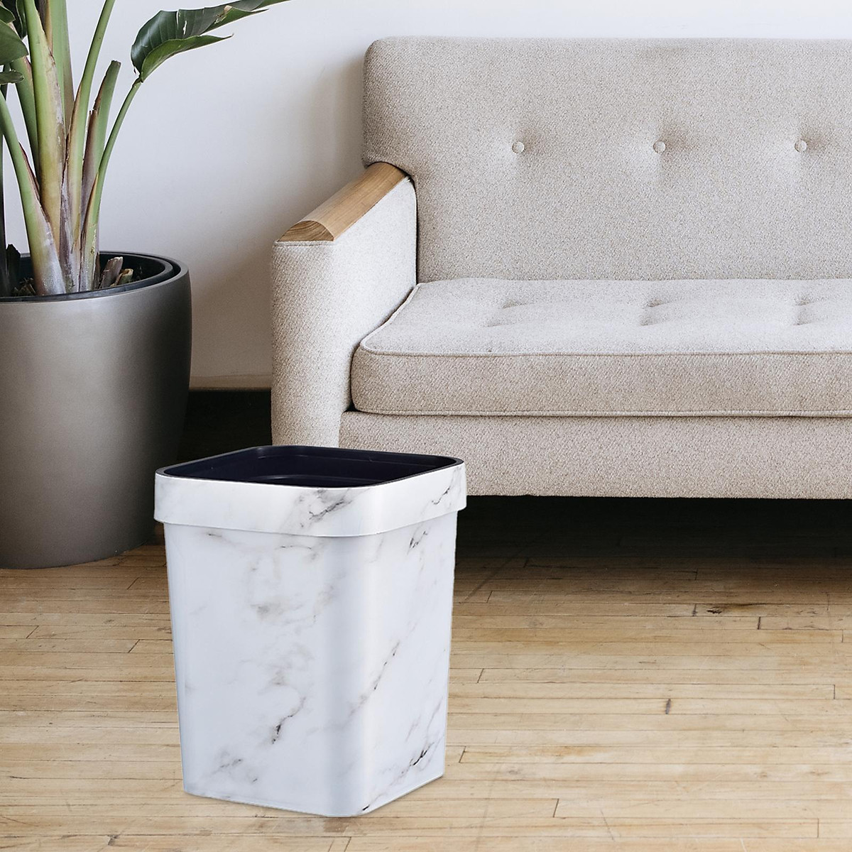 Trash Can Wastebasket Dustbin Holds Waste, Recycling Garbage Container ...