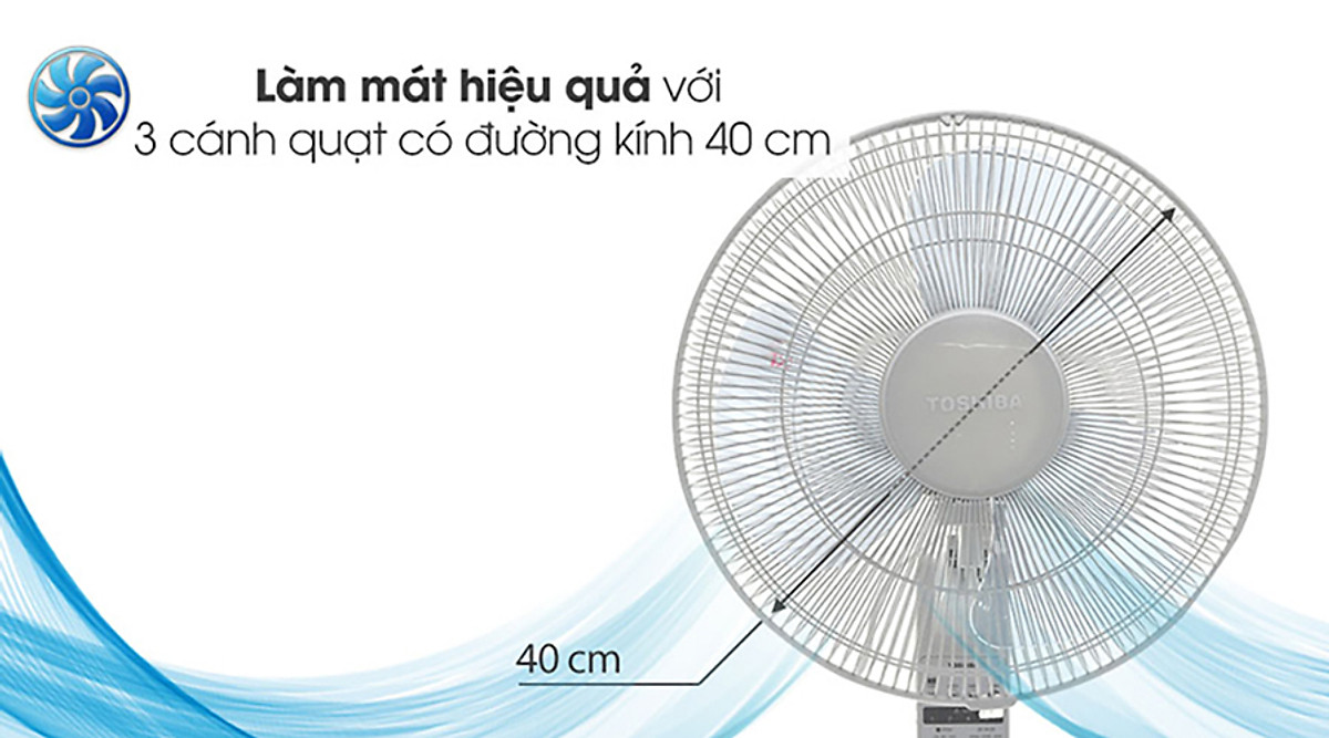 Quạt Treo Tường Toshiba F-WSA20(H)VN (55W) - Xám - Hàng chính hãng