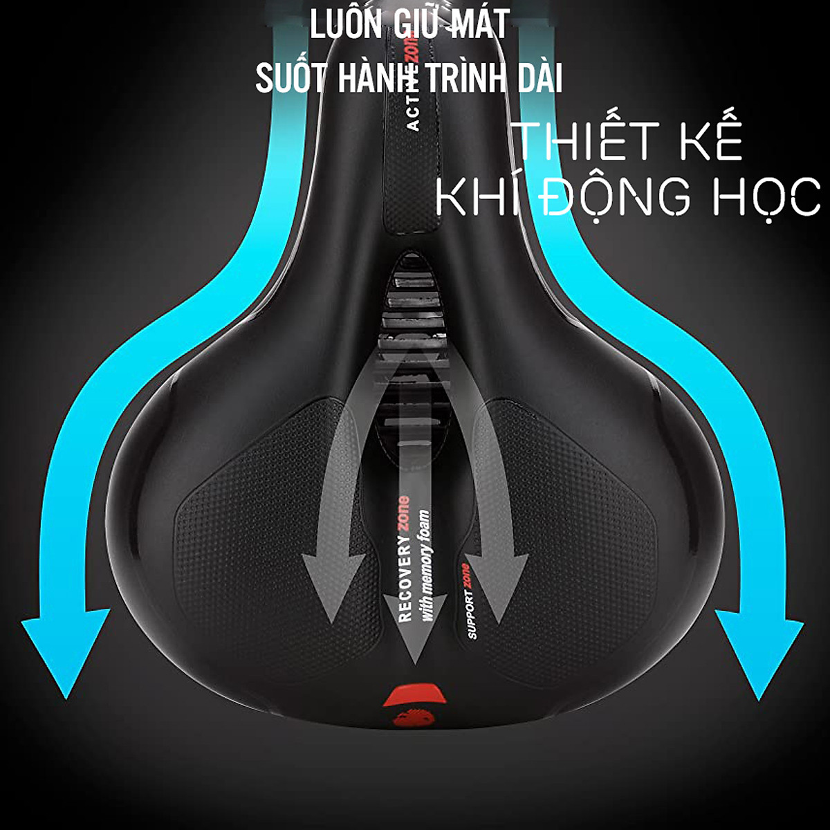 Đệm Yên Xe Đạp Thể Thao Đàn Hồi Mềm Dày Thoáng Khí Cao Cấp Giúp Êm Mông Thoải Mái (Bản Nâng Cấp) Chống Trượt, Siêu Êm Có Lỗ Rãnh Thoát (Thân Rộng) Mai Lee