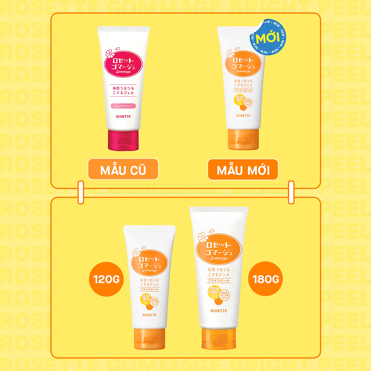 Tẩy Tế Bào Chết Rosette Dưỡng Sáng Da Gommage Bright Peel 180G