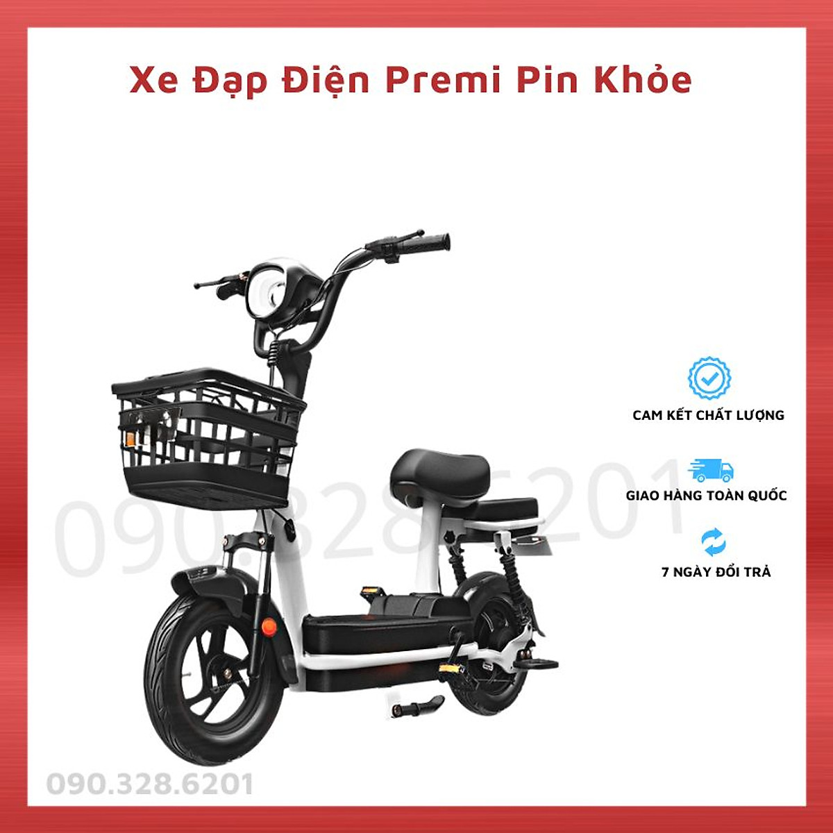 Xe Đạp Điện Premi Pin Lithium 12Ah (35-40Km), Tốc Độ Đến 25Km/h ...