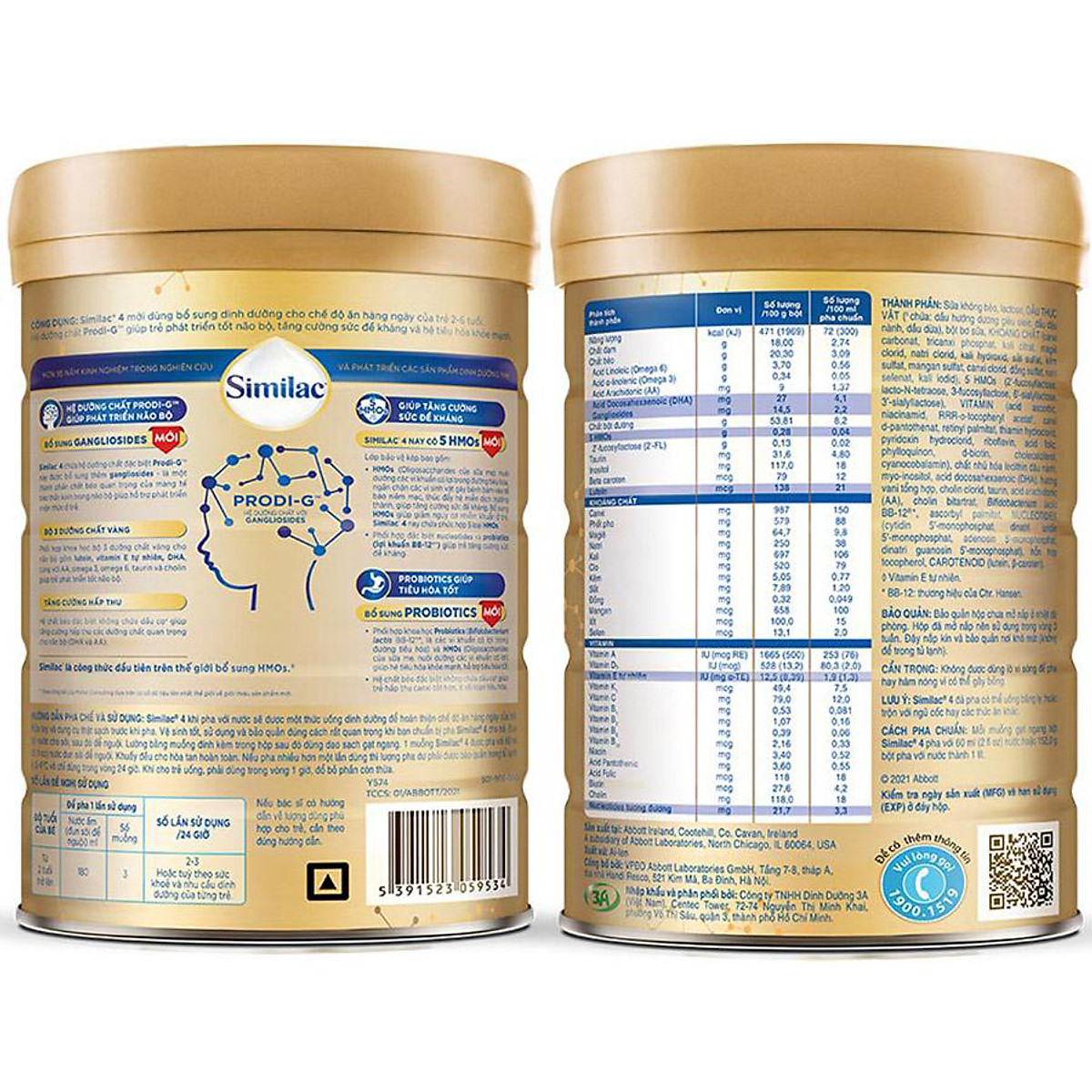 Lon Similac 4 900g (Dành cho trẻ 2-6 tuỗi) - tặng Balo đồ chơi khoa học (quà tặng thay đổi theo từng đợt nhập hàng)