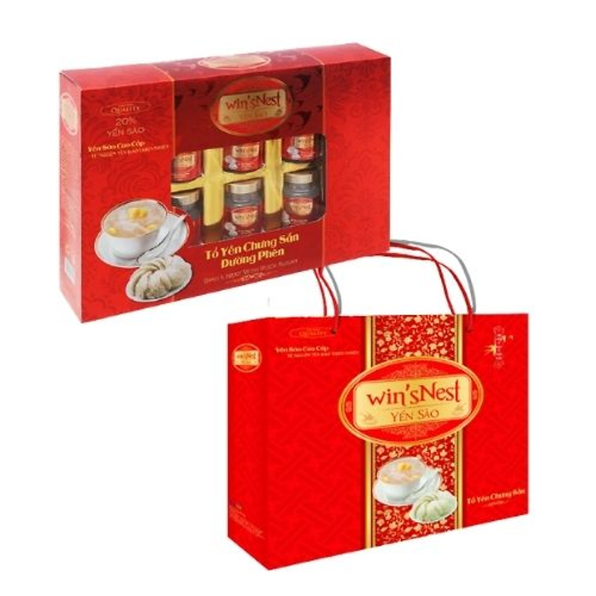 Yến sào cao cấp win'sNest tổ yến chưng sẵn đường phèn 20% (6 lọ/hộp) phù hợp cho mọi đối tượng và trẻ từ 1 tuổi trở lên giúp bồi bổ sức khỏe.