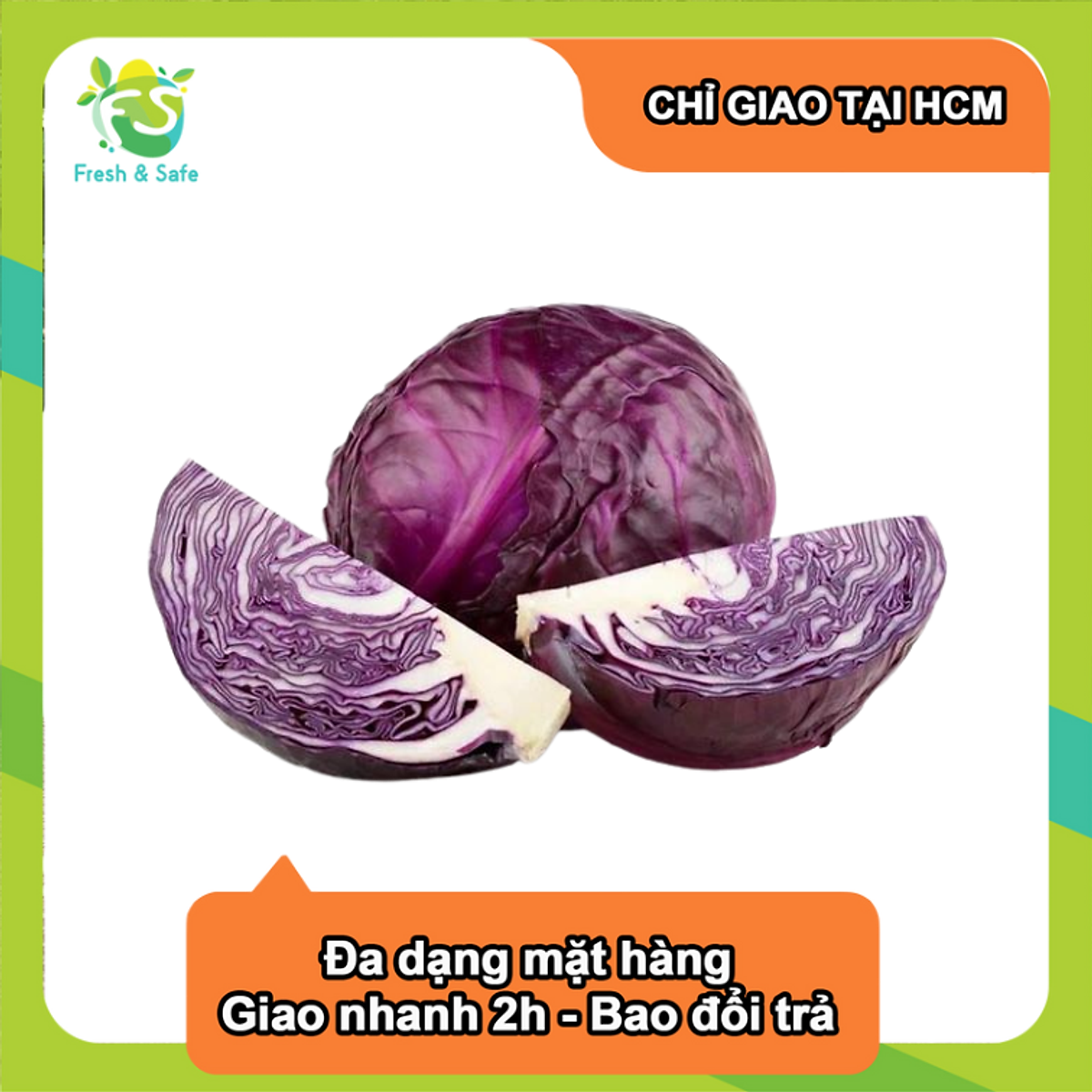 CHỈ GIAO HCM] Bắp cải tím - 1kg - Rau xanh, rau tươi