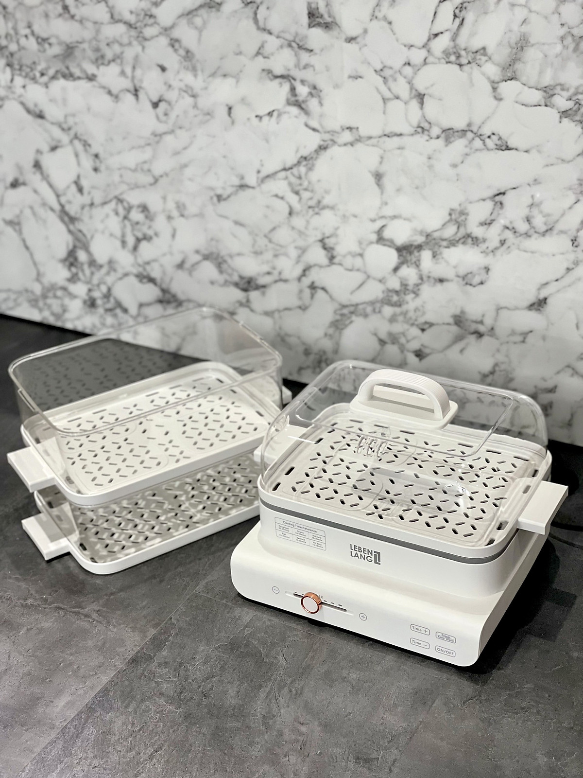 Nồi hấp điện đa năng LEBENLANG LBEL5031 nồi hấp 3 tầng, siêu tiện lợi, dung tích 18L, công suất 900W - hàng chính hãng
