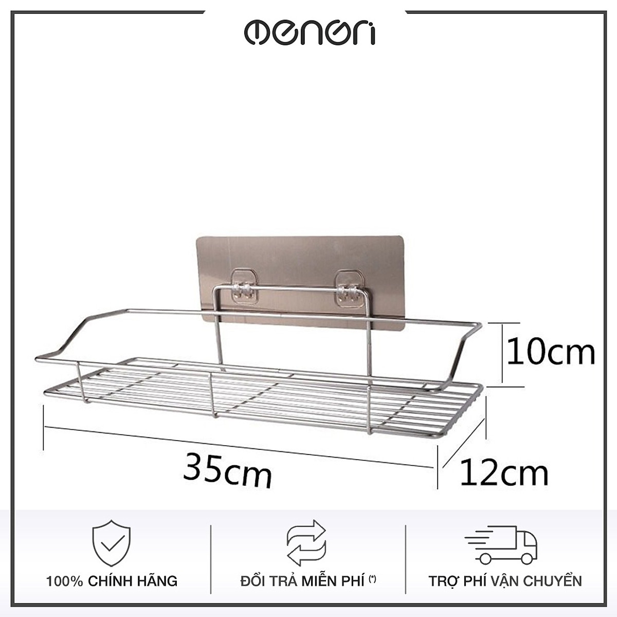 Giá Treo Đồ Inox 304 Dán Tường treo dầu gội sữa tắm đồ dùng phòng tắm tiện lợi - KT35