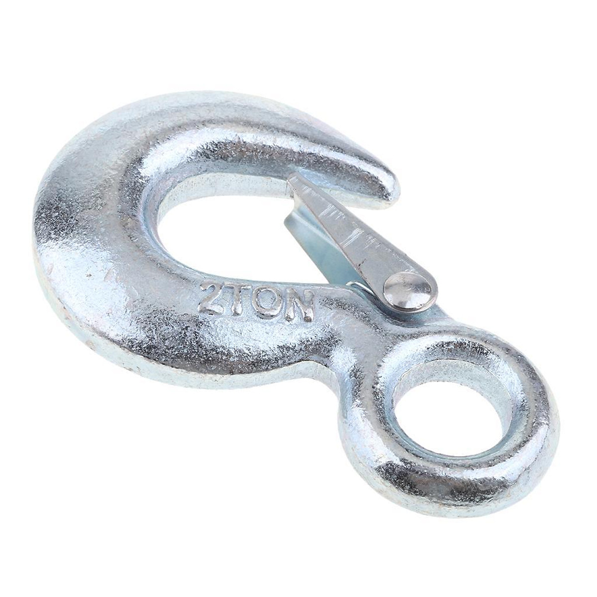 Steel 2T Eye Hook With Clevis Safety Latch for Winch Cable UTV/ATV