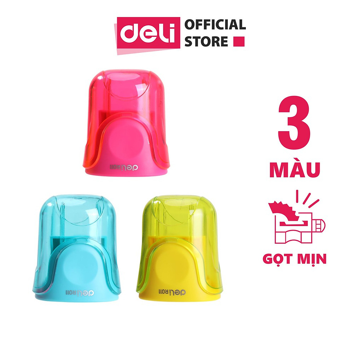 Gọt Chì Mini Deli - Lưỡi Thép Không Gỉ - Hồng/Xanh Dương/Vàng - Màu Ngẫu Nhiên - ER01000 / ER01100