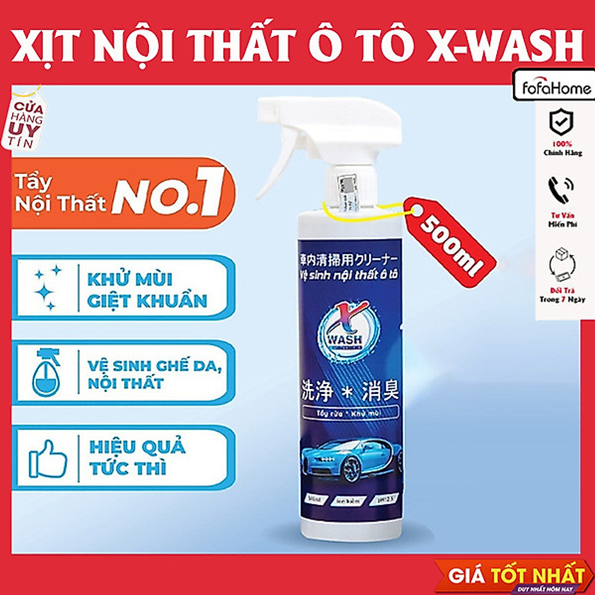 Dung Dịch Vệ Sinh Ô Tô Xwash-Vệ Sinh Được Tất Cả Bề Mặt Nội Thất Trên Xe