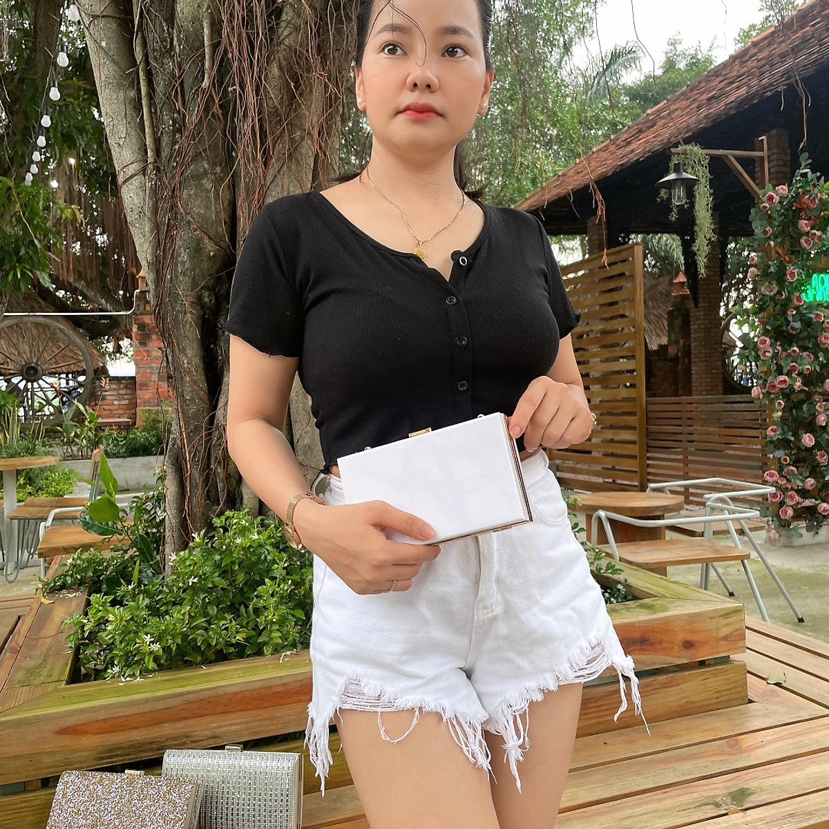 Ví dự tiệc cưới, sự kiện, kiểu dáng trong suốt, có nút gài kim loại, ví dự tiệc sang trọng, đẳng cấp
