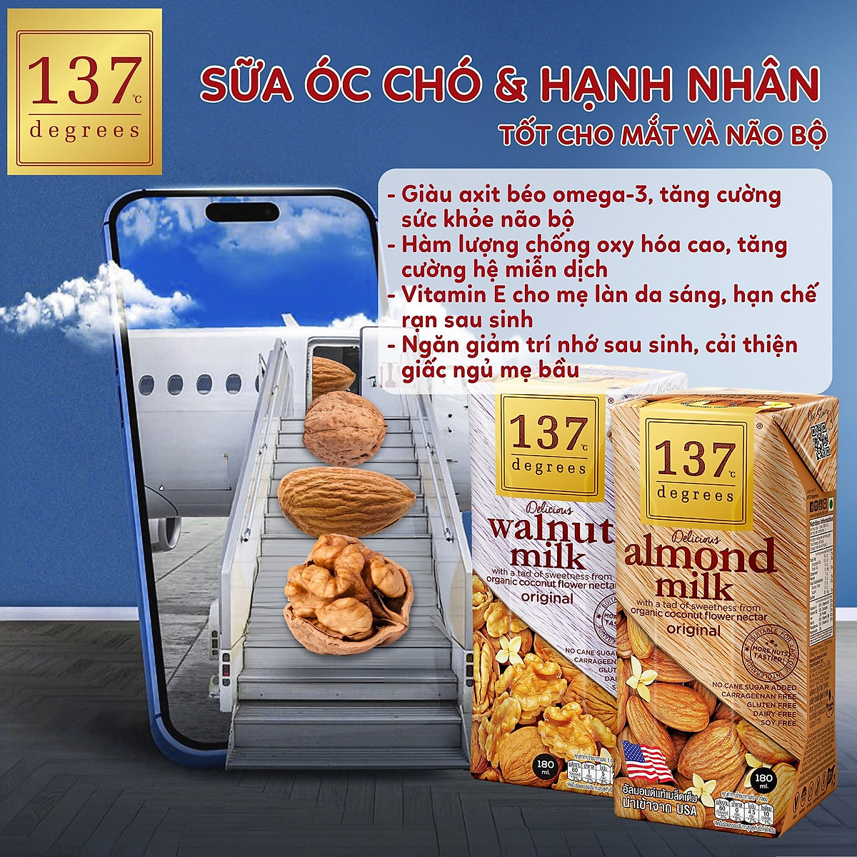 Sữa Hạt Không Đường 137 DEGREES Thái Lan Nhiều Vị, Dinh Dưỡng, Thơm Ngon Bổ Dưỡng Healthy