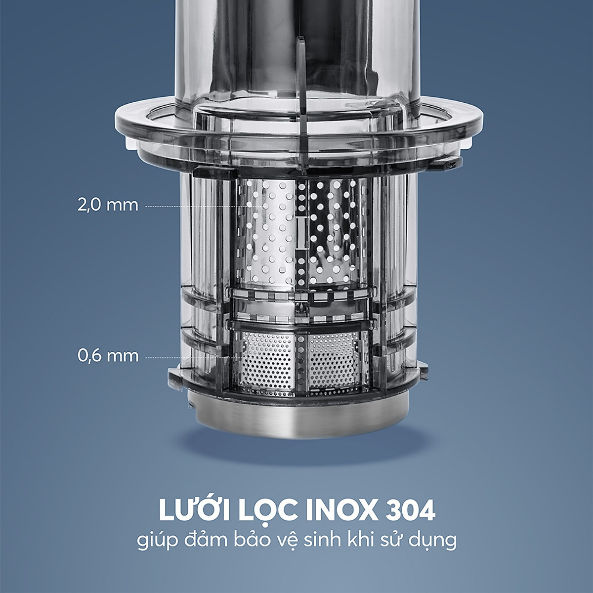 Máy ép chậm Elmich JEE-8769, công suất 200W, tốc độ quay 65 vòng/phút, độ ồn thấp dưới 62db - Hàng chính hãng