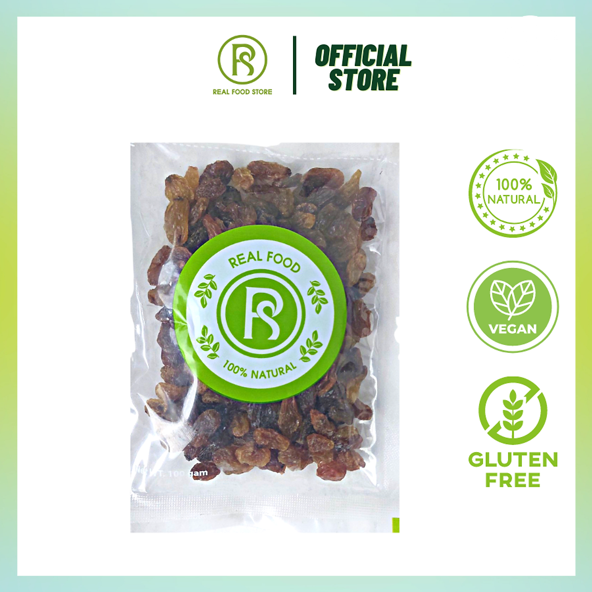 100G Nho Khô Nâu Real Food (Brown Raisin)