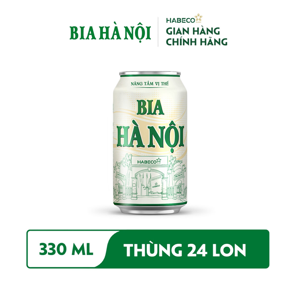 Bia Hà Nội Nhãn Xanh - Thùng 24 lon 330ml