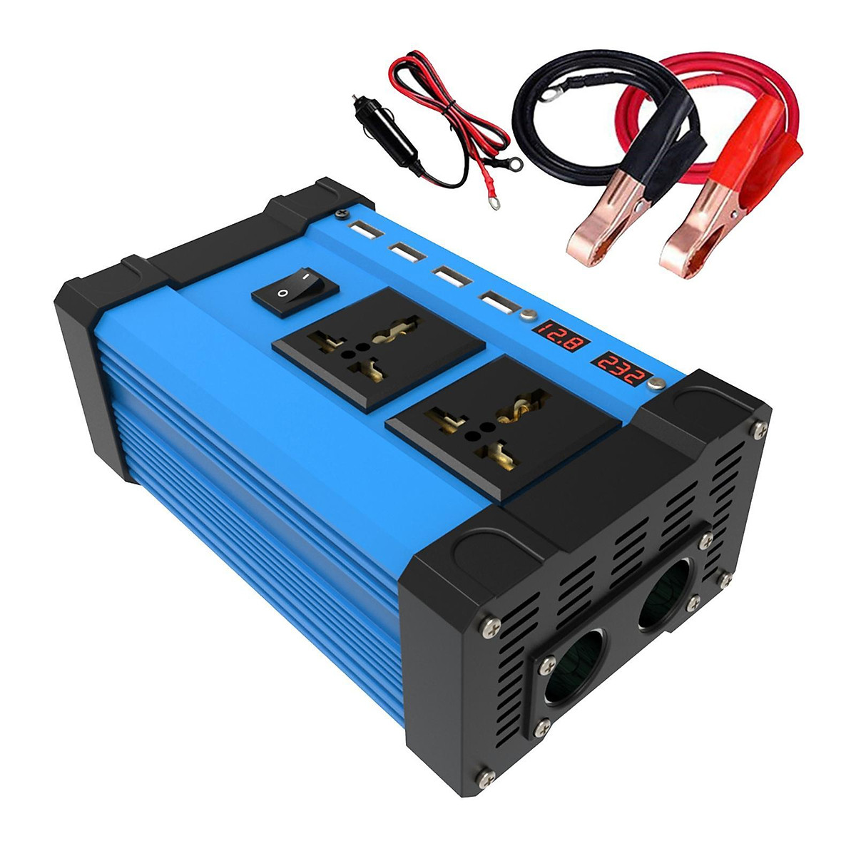 Mua 300W DC 12V /220V Inverter with  USB Charging Ports, Power  Converter with 2 AC Outlets Battery Clip Charger, Car Adapter - 110V tại  Magideal