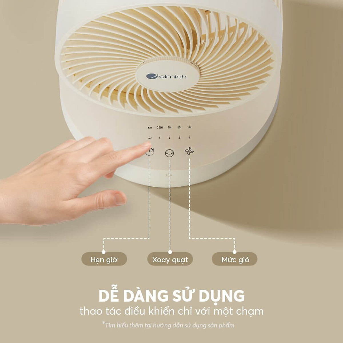 Quạt sạc tuần hoàn không khí Elmich CFE-8786, dung lượng pin lớn, hoạt động liên tục tới 10h, tạo nên luồng gió mạnh, di chuyển linh hoạt 90° theo chiều ngang tạo luồng gió đa chiều, làm mát nhanh, dễ chịu - Hàng chính hãng