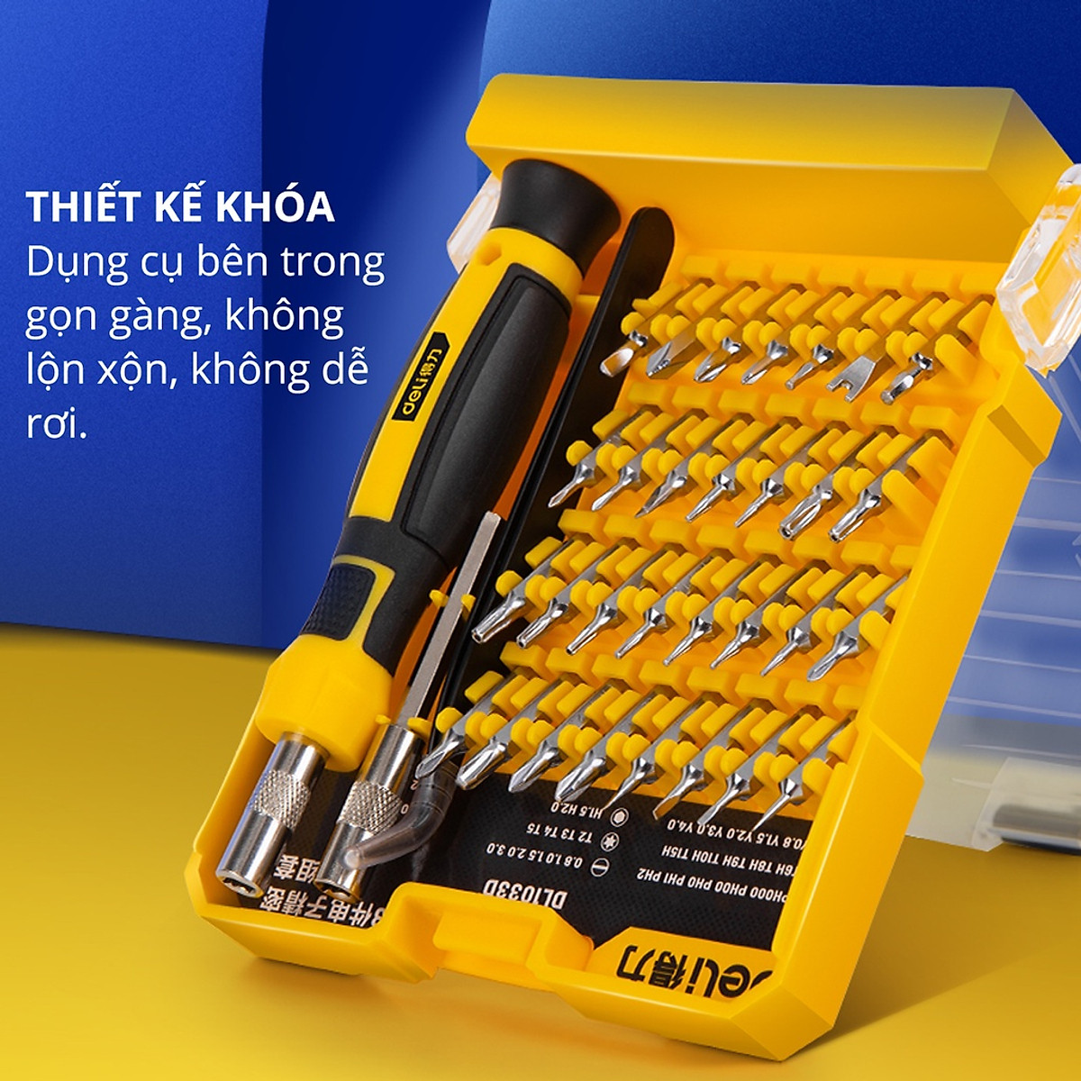 Bộ Tua Vít Sửa Chữa Đa Chức Năng Deli - 30 Đầu Vít Cao Cấp - Chất Liệu Siêu Bền, Thiết Kế Gọn Nhẹ Tinh Tế