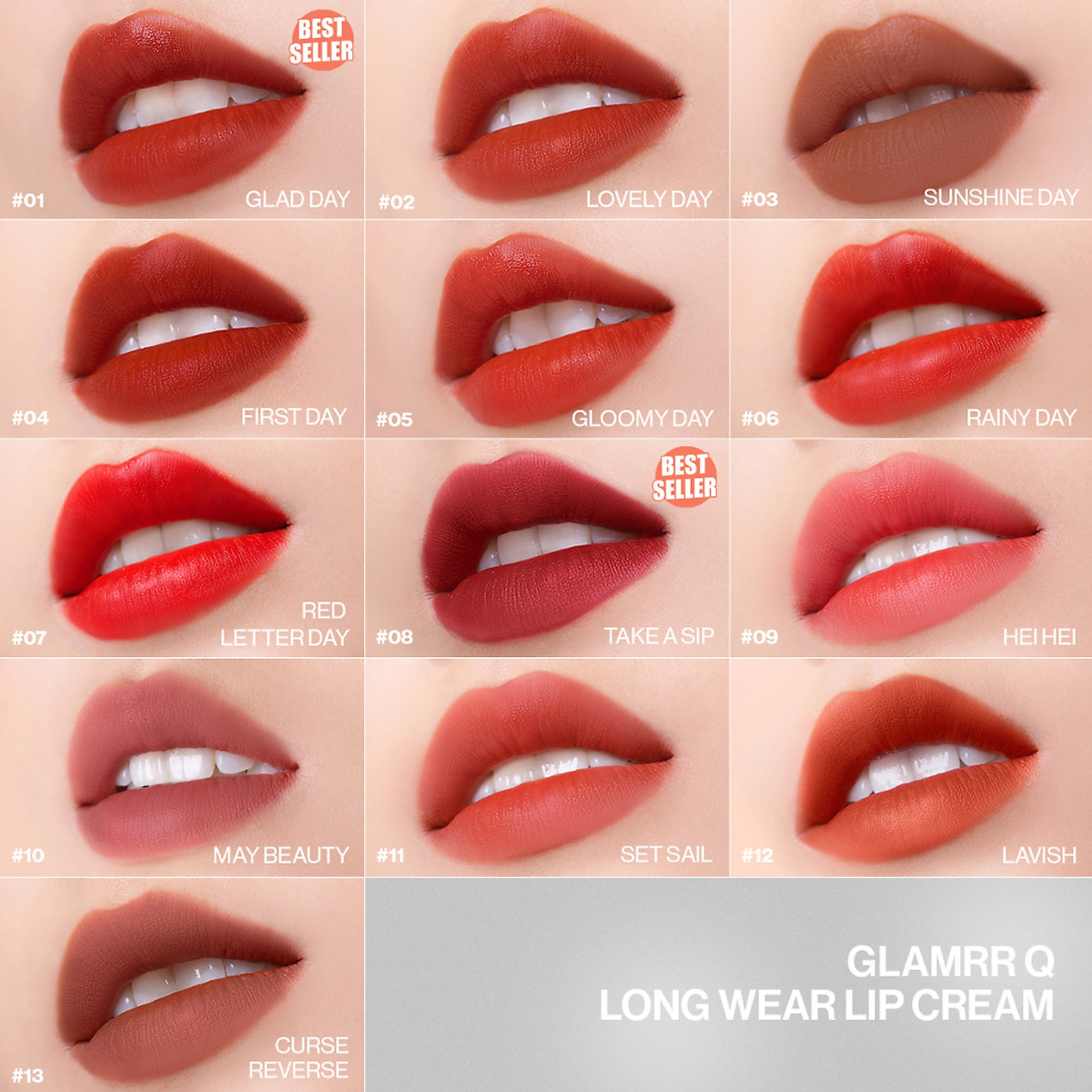 Son kem lì nhiều dưỡng GLAMRR Q LONG WEAR LIP CREAM 5g by Gilaa