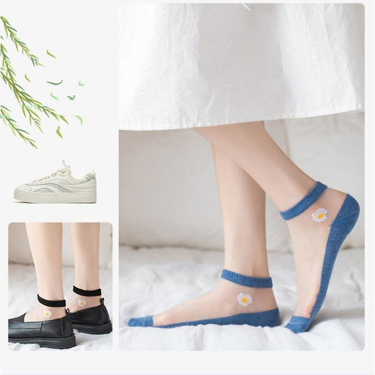 Tất Vớ Lưới Hoa Cúc Nhiều Màu 1 Đôi