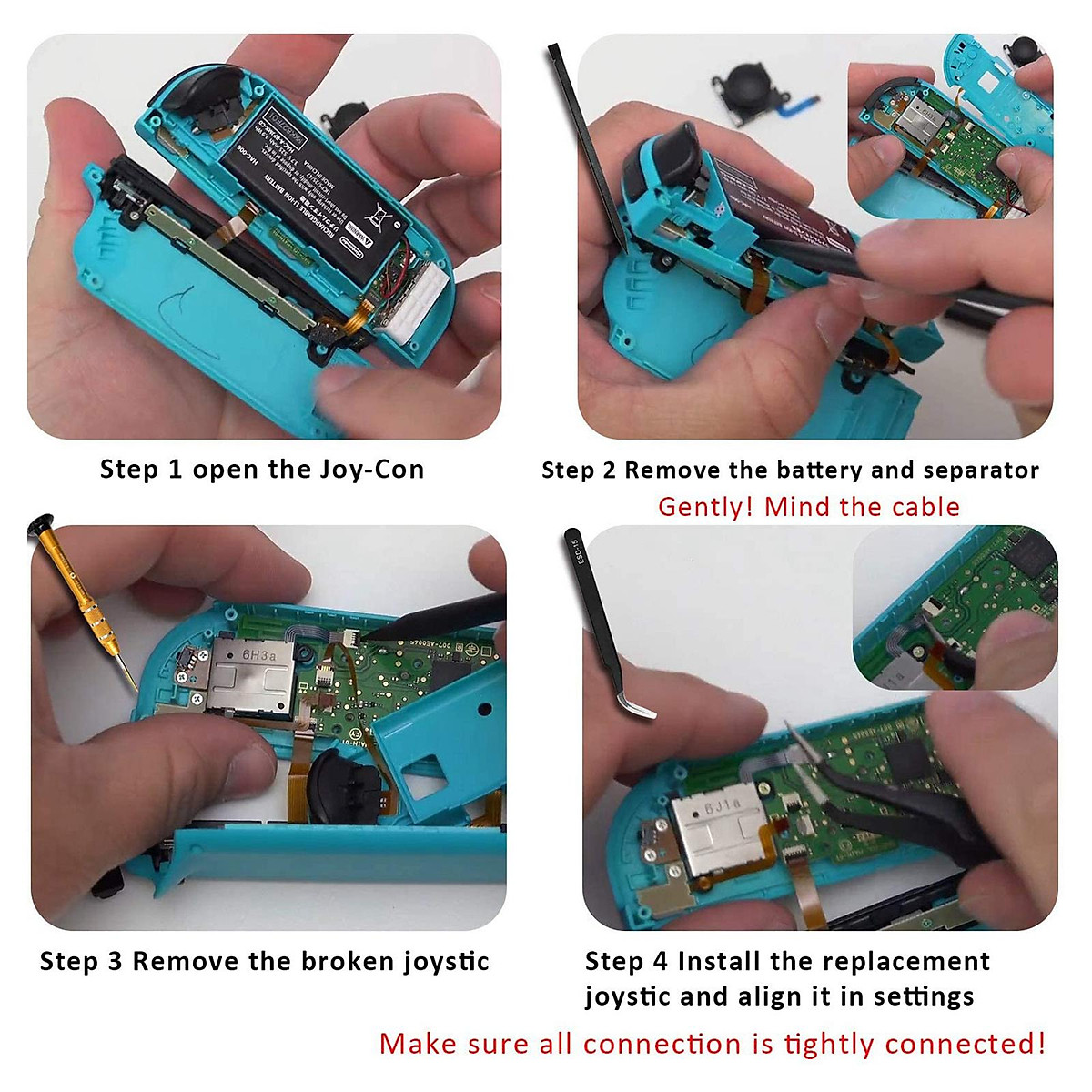 2pcs Left/Right Thumb Sticks Joystick for Switch Joycon repair worn