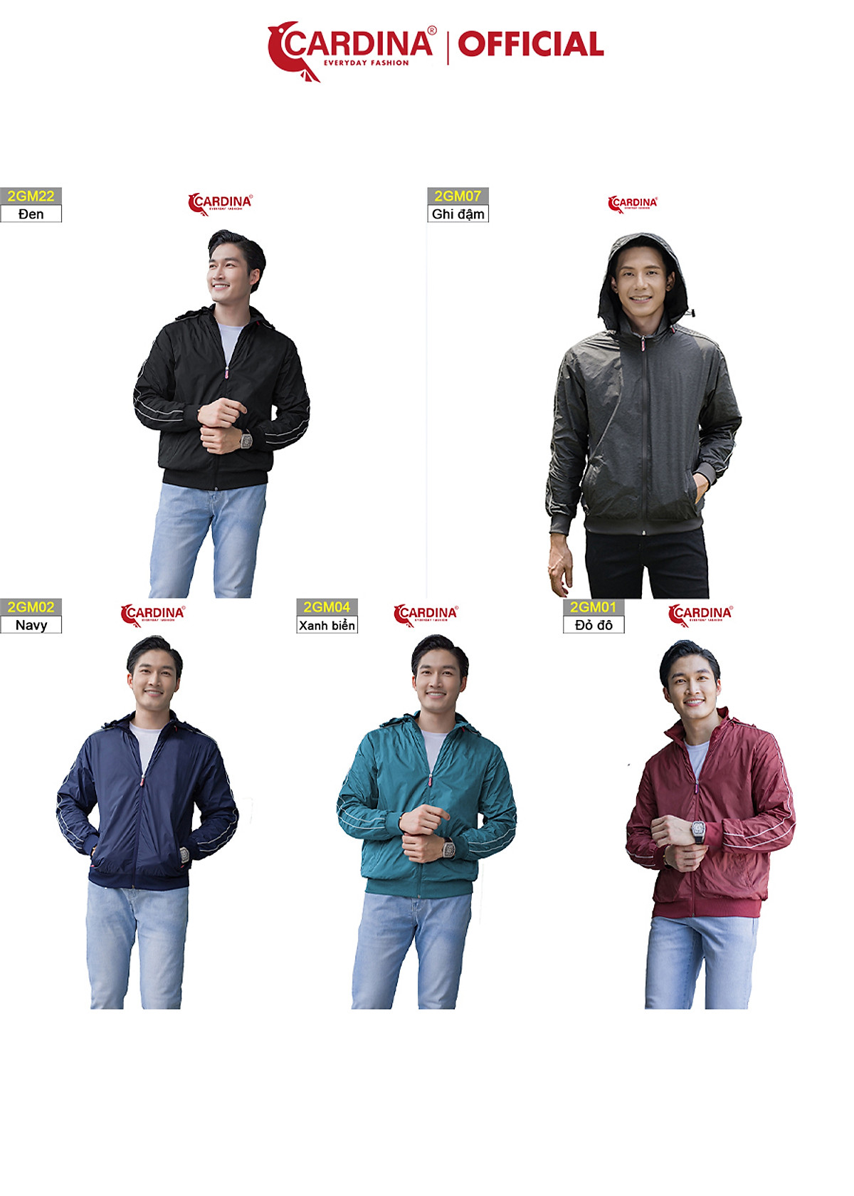 Áo khoác gió nam CARDINA 2 Lớp Lót Lưới Cao Cấp Viền Thể Thao Siêu Nhẹ Áo Khoác Gió Nam Cardina 2 Lớp Lót Lưới Cao Cấp Viền Thể Thao Siêu Nhẹ