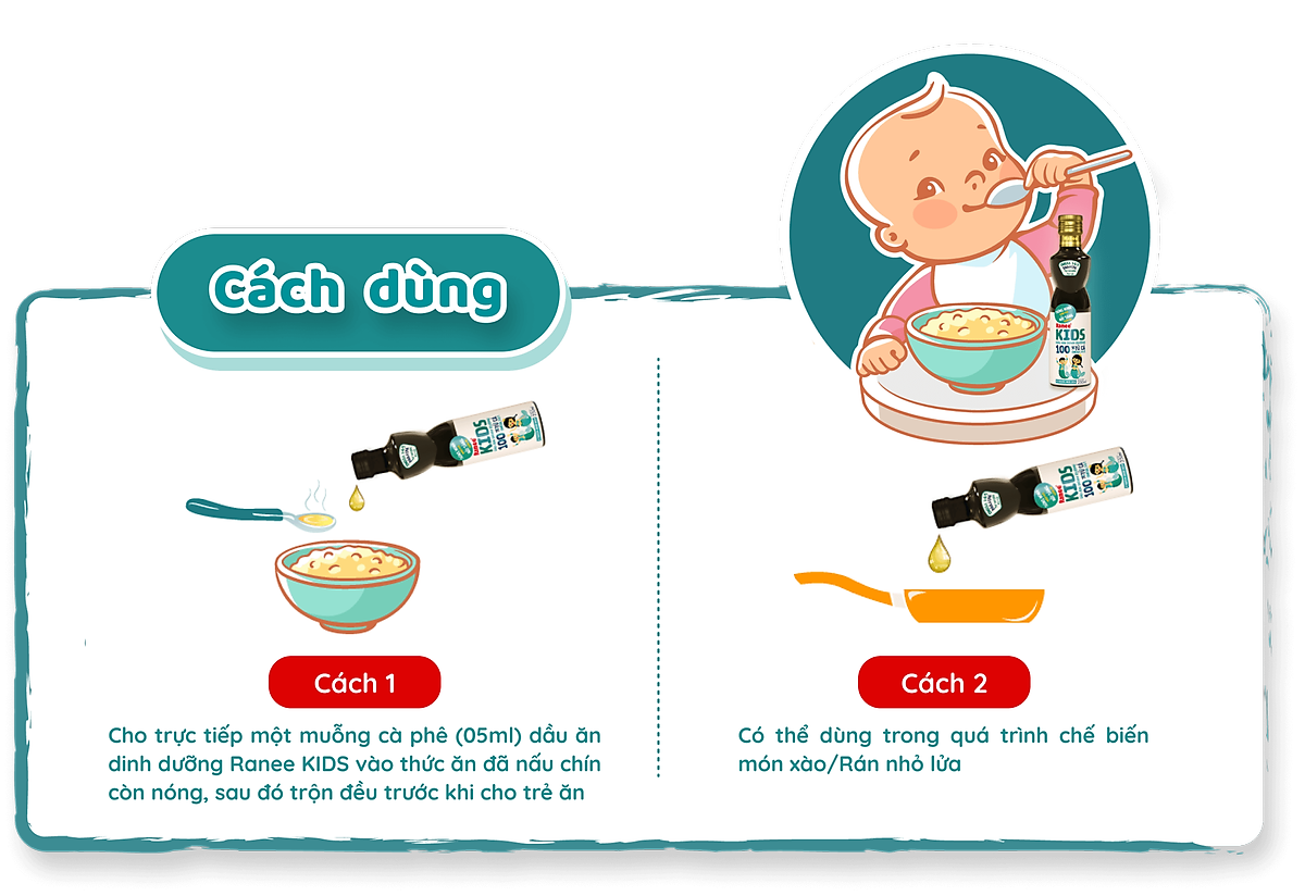 Dầu ăn dinh dưỡng cho bé 100% từ cá Ranee Kids 250 ml + Tặng kèm nước mắm 40N 60ml