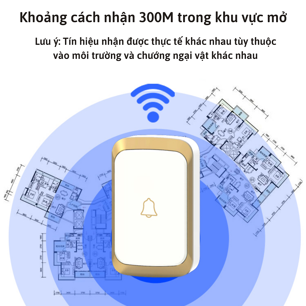 Chuông cửa không dây thông minh CTFAST CAZI - 01, chống nước, khoảng cách sử dụng hiệu quả 300 mét, 36 bài nhạc chuông - hàng chính hãng