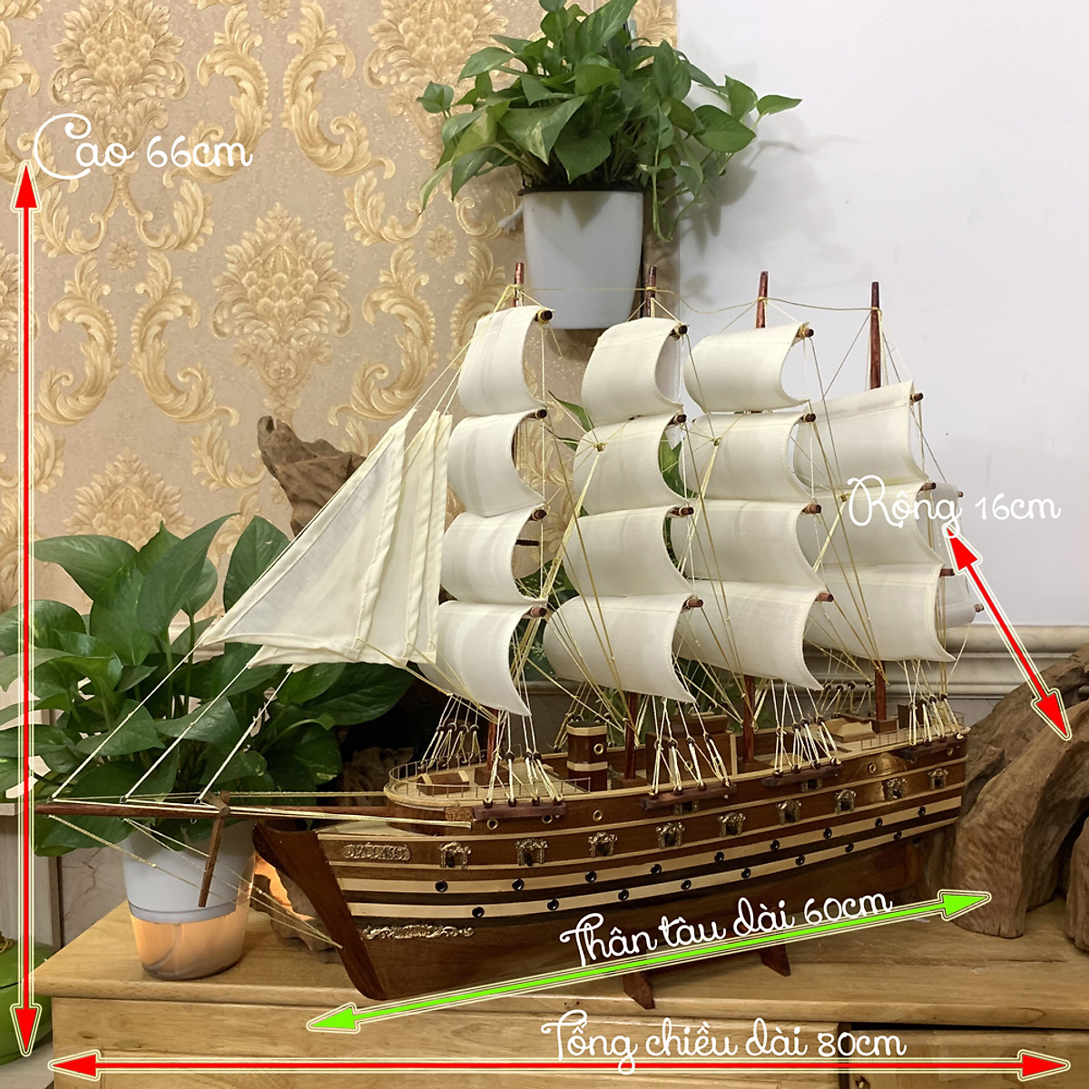 Mua Mô hình thuyền gỗ thuyền trang trí tàu chiến cổ JYLLAND_Đan ...
