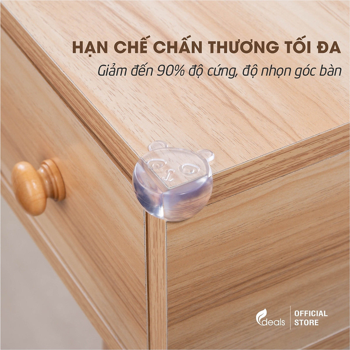Bịt góc bàn, bọc cạnh bàn silicon Ecodeals - Tránh va đập, an toàn cho bé và người già - 1 cái
