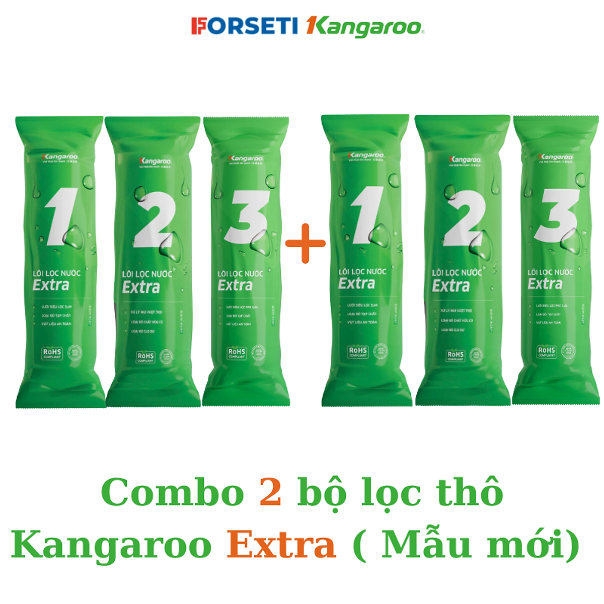 Combo bộ lọc thô Kangaroo lõi 123 dùng cho máy lọc nước Kangaroo - Hàng chính hãng