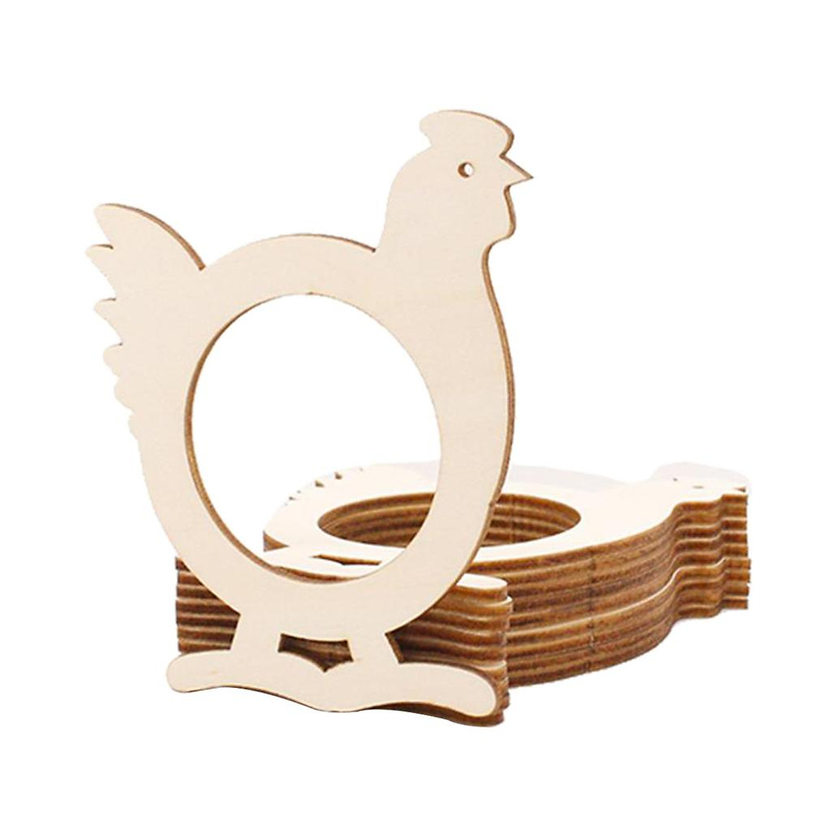 10pcs Wooden Napkin Rings Cartoon Animal Napkin Holder for Dinners Egg -  Chicken | Magideal2 | Tiki